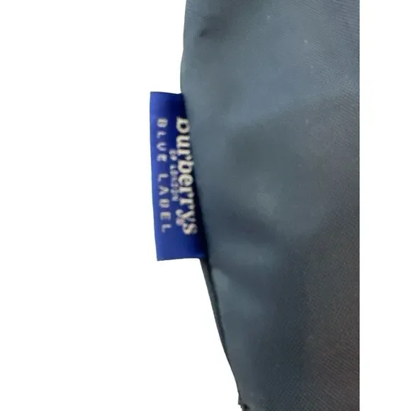 Burberrys Nova Check Blue Label Tote Bag Nylon Navy Blue - Picture 10 of 12